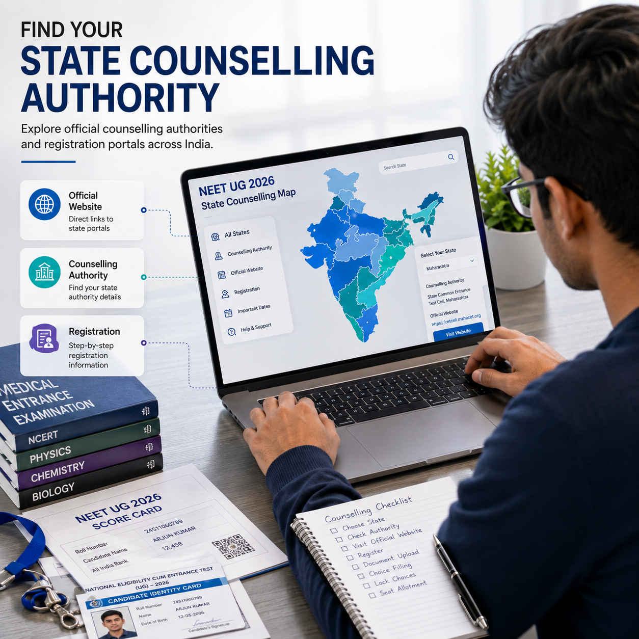 Find your state NEET UG 2026 counselling authority on the interactive state map